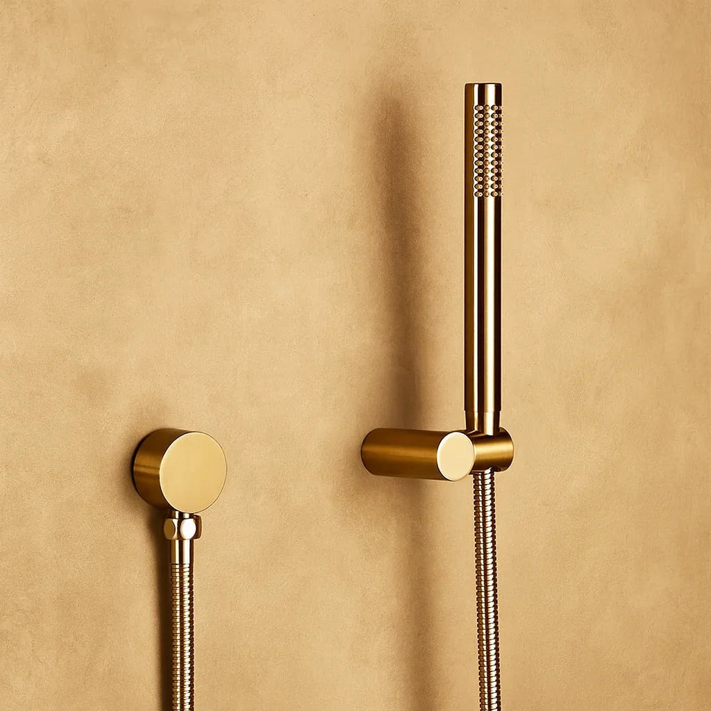 Colonne de douche encastrée or brossé