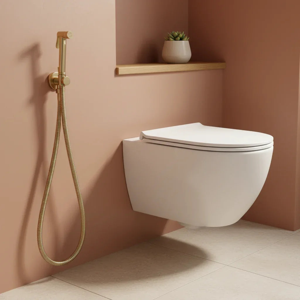 Douchette hygiénique or brossé