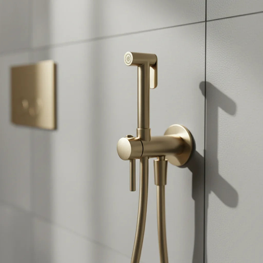 Douchette hygiénique or brossé