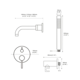 Colonne de bain encastré noir mate
