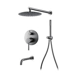 Colonne de bain encastrée gris brossé