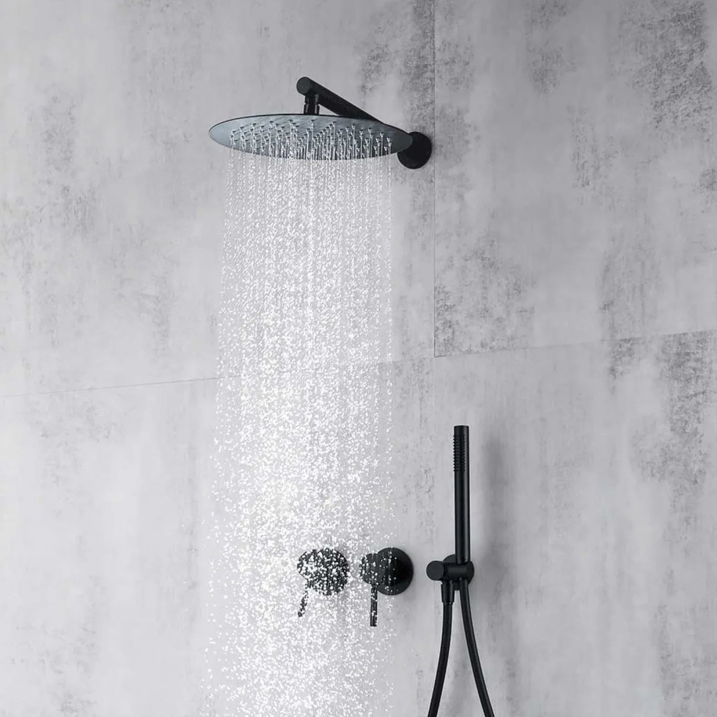 Colonne de douche encastré noir mat