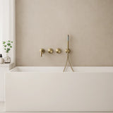 Colonne de bain encastrée or brossé