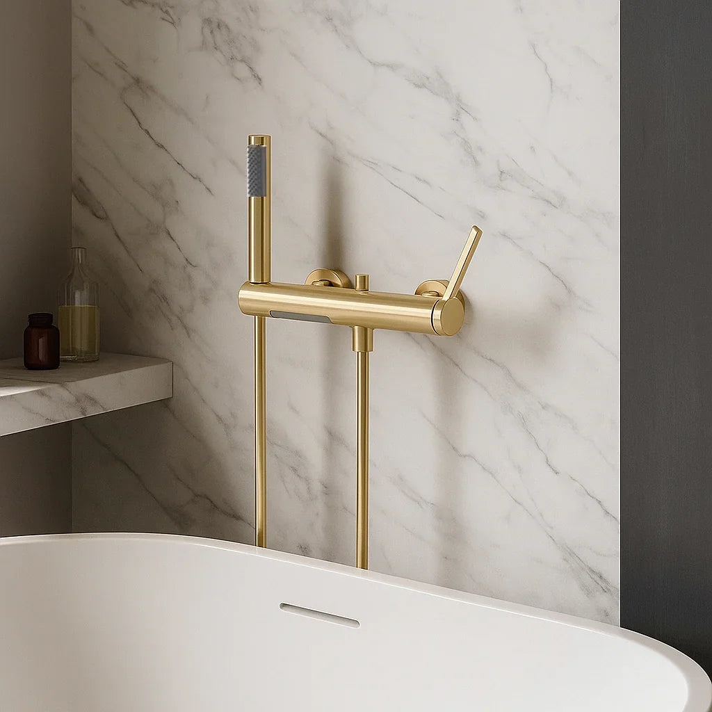 Mitigeur de bain or brossé