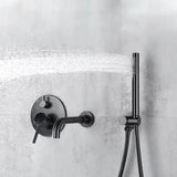 Colonne de bain encastrée gris brossé