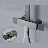 Colonne de douche et bain gris brossé