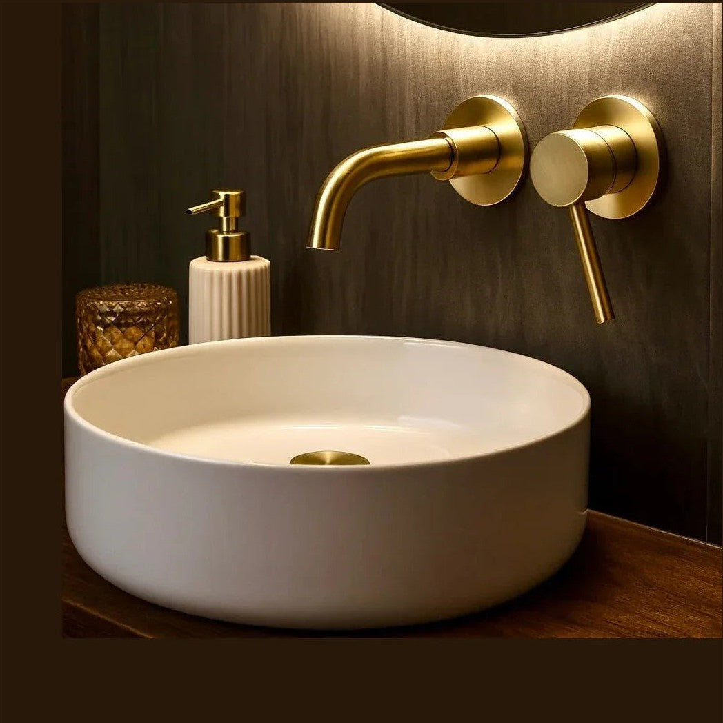 Mitigeur salle de bain encastré or brossé