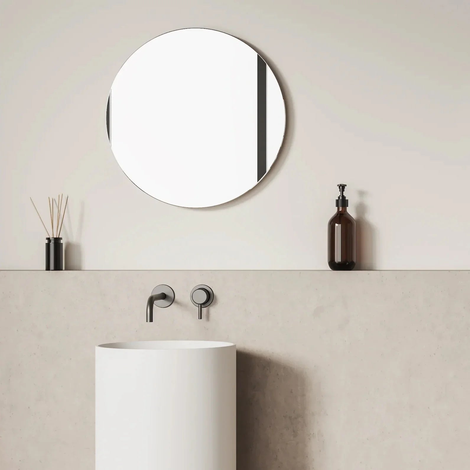 Mitigeur salle de bain encastré gris brossé