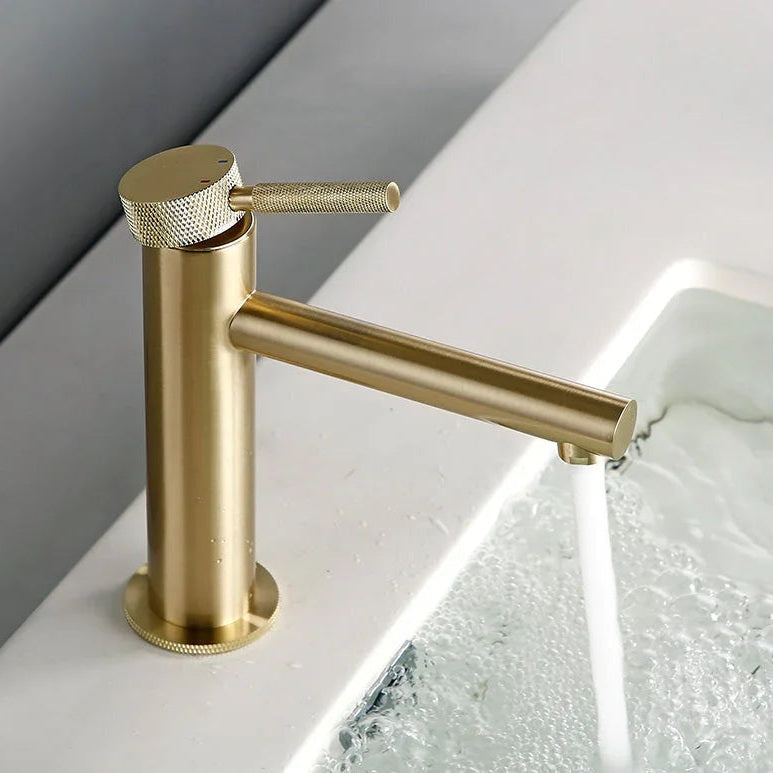 Mitigeur de salle de bain or brossé