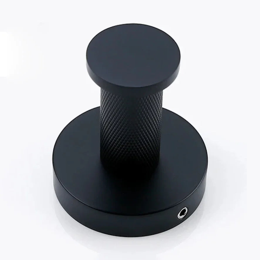 Porte-serviettes noir mate strié