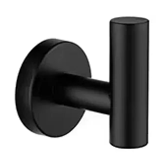 Porte-serviettes noir mate lisse