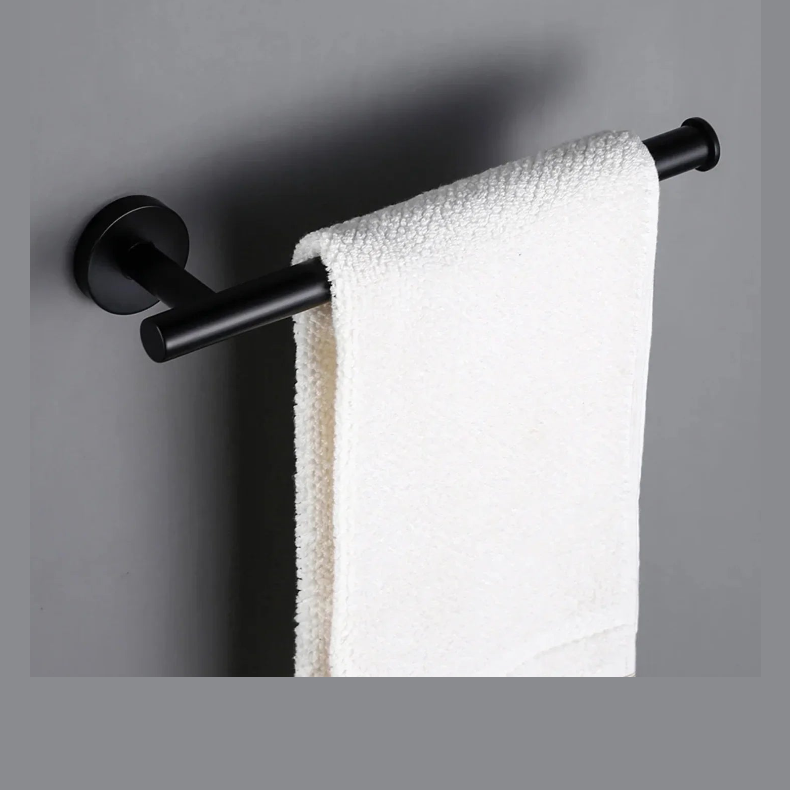 Porte-serviettes noir mate lisse