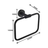 Porte serviettes noir mate strié