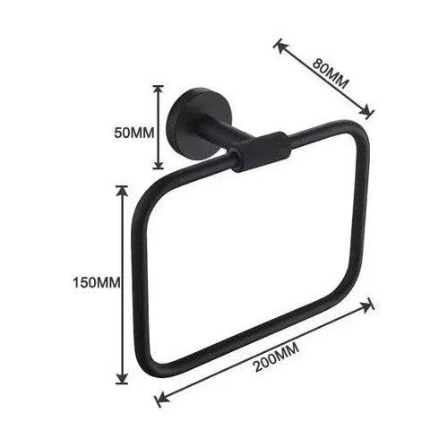 Porte serviettes noir mate strié