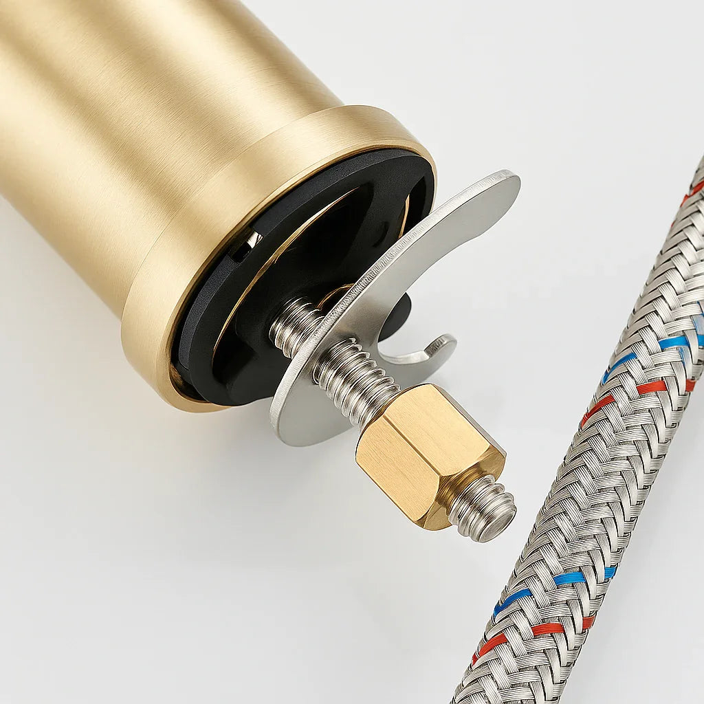 Mitigeur de salle de bain or brossé