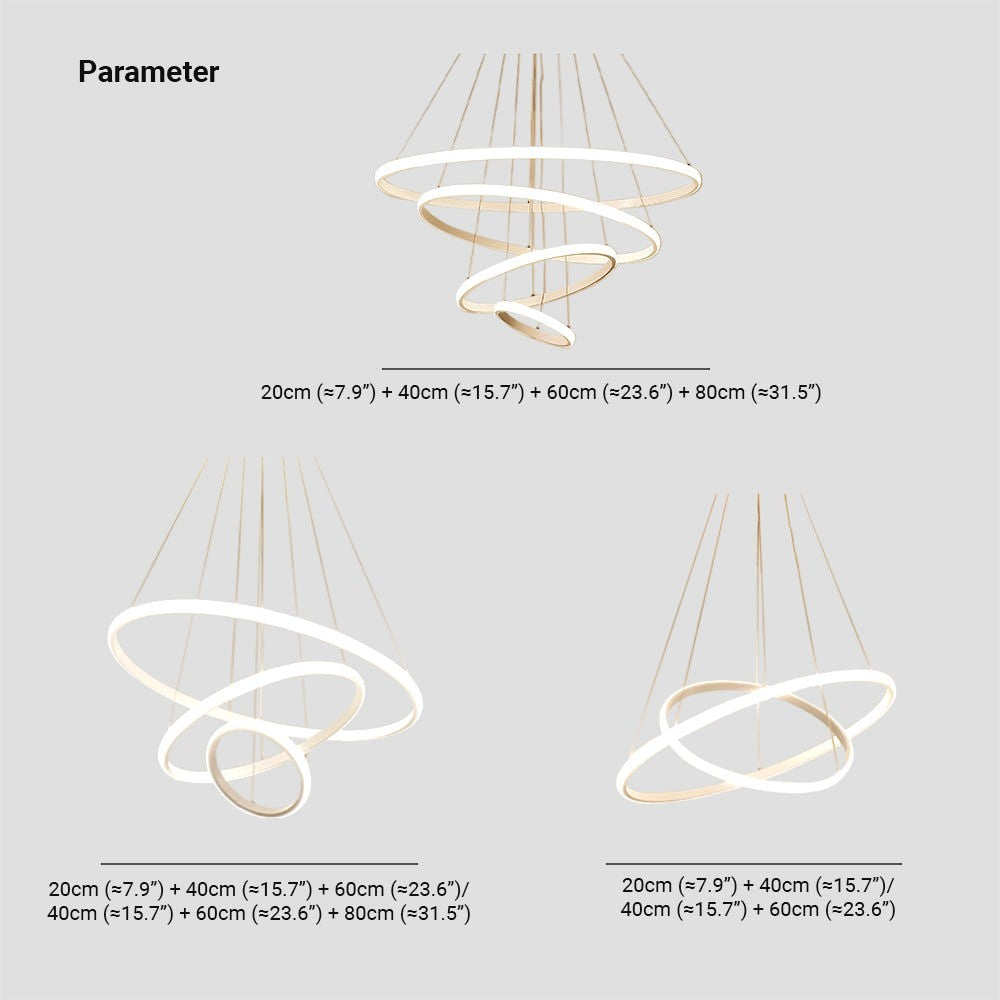 Suspension LED Forme Spirale Moderne en Métal et Silicone