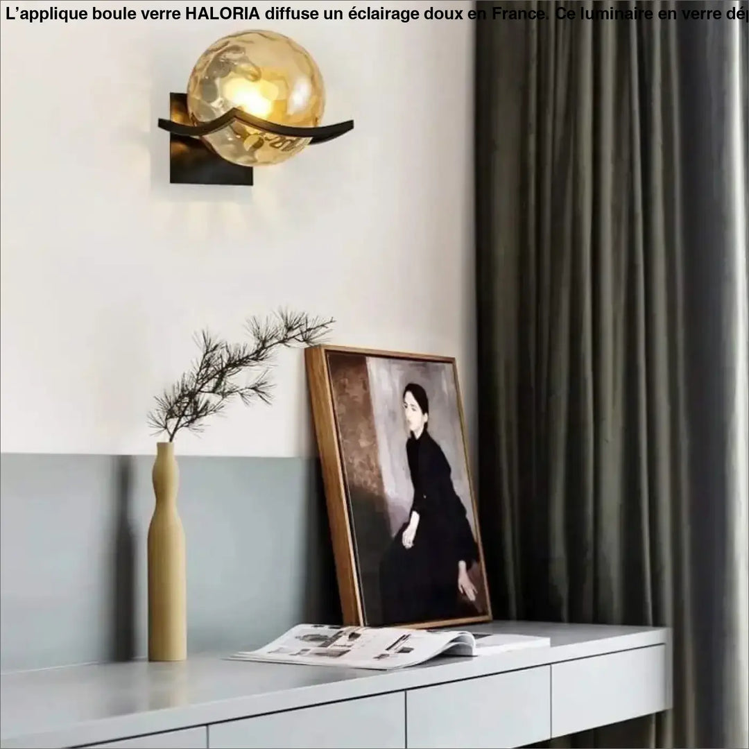 Applique Boule Verre Contemporaine Noir Ou Blanc