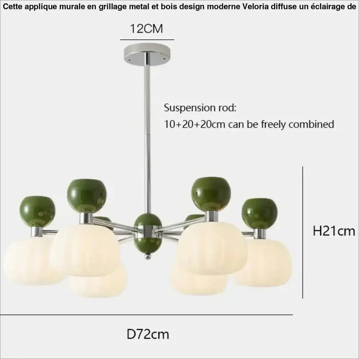 Suspension têtes moderne vert design écologique élan