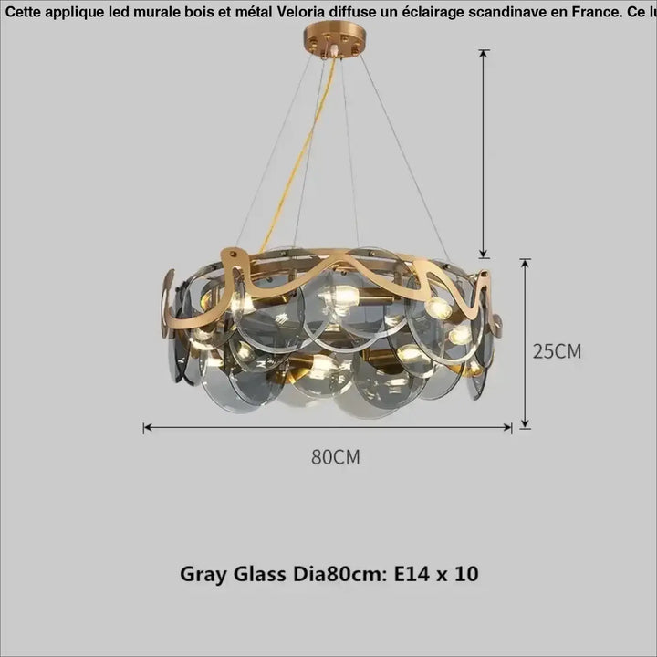 Suspension luminaire en verre blanc et structure dorée chic