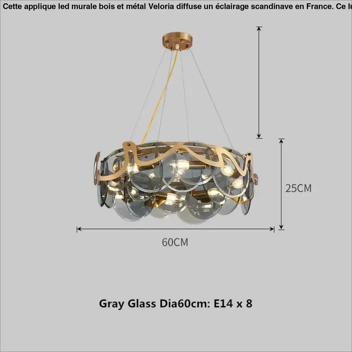 Suspension luminaire en verre blanc et structure dorée chic