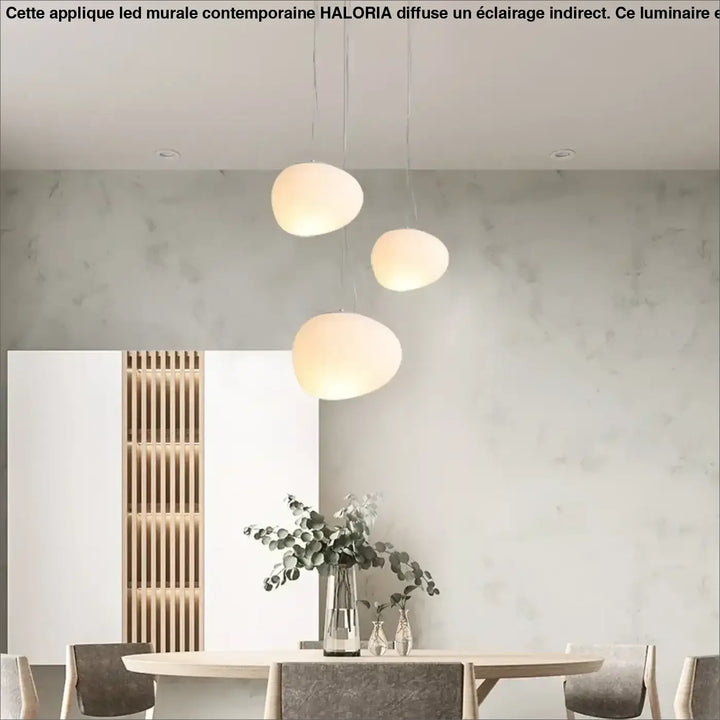 Suspension led blanche douce et raffinée style élégant