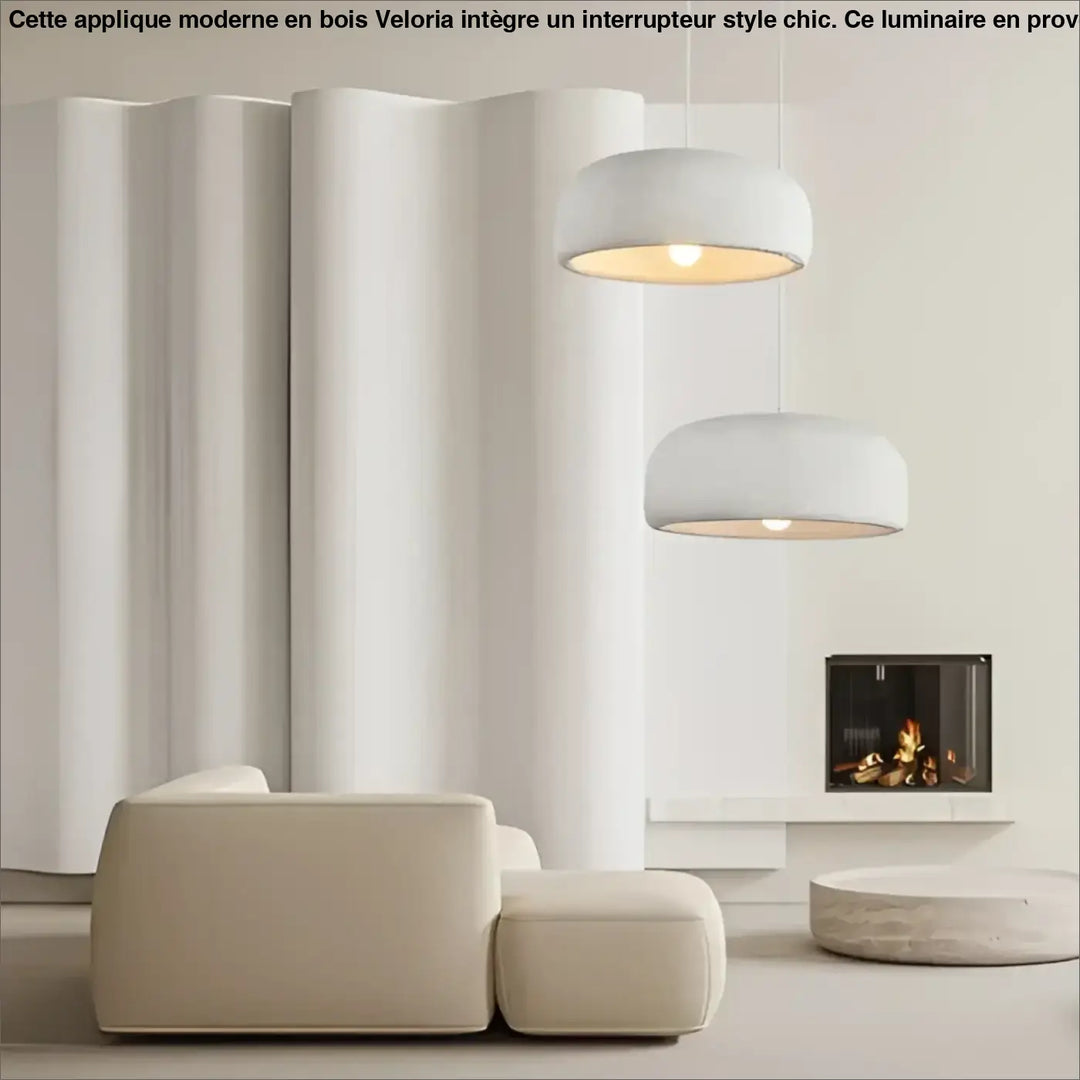 Suspension luminaire design moderne gris béton pour salon