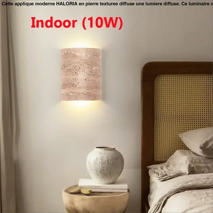 Applique murale travertin led moderne lumière douce