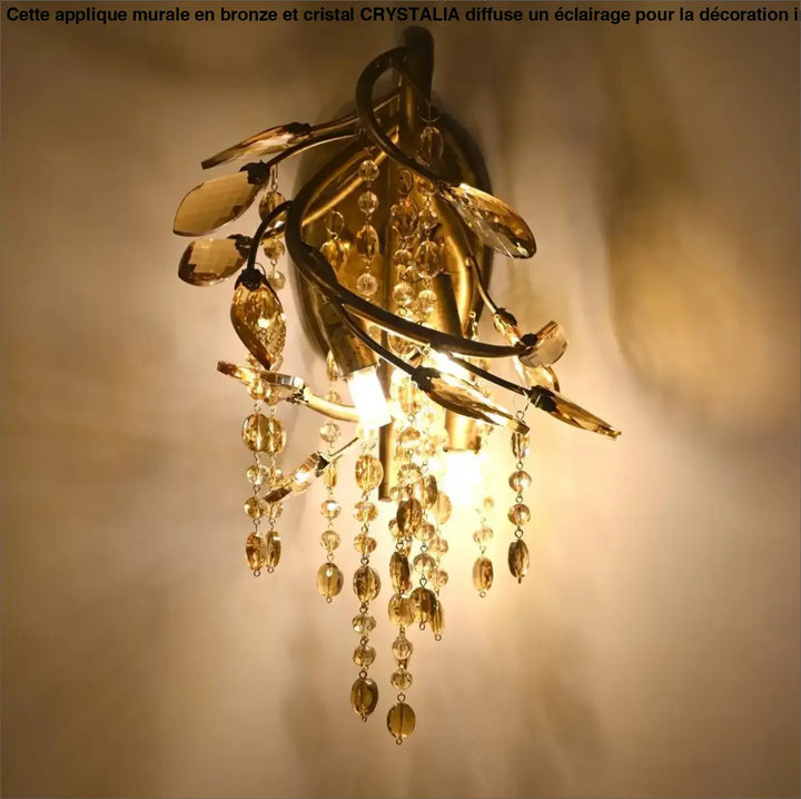 Applique Murale Bronze Et Cristal Style Baroque Argenté