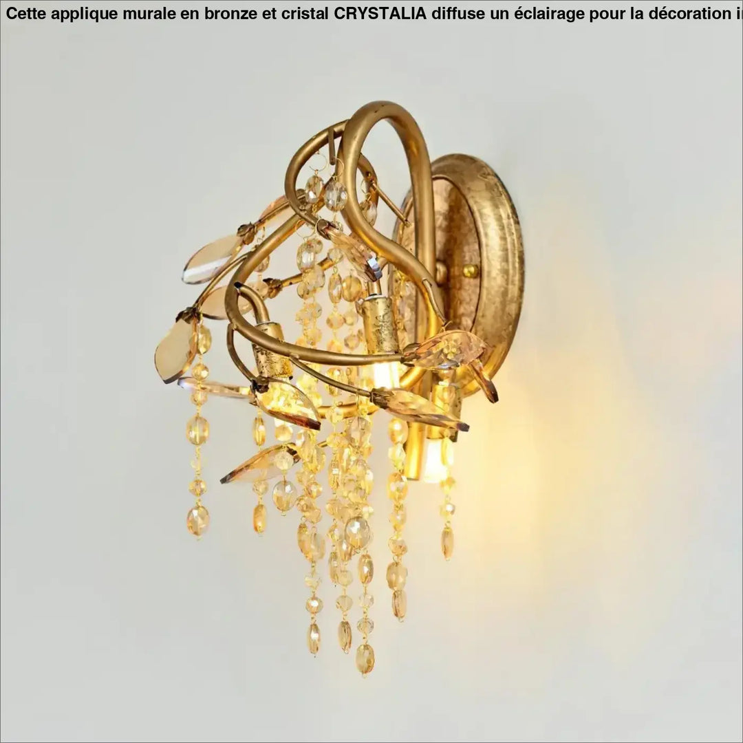 Applique Murale Bronze Et Cristal Style Baroque Argenté