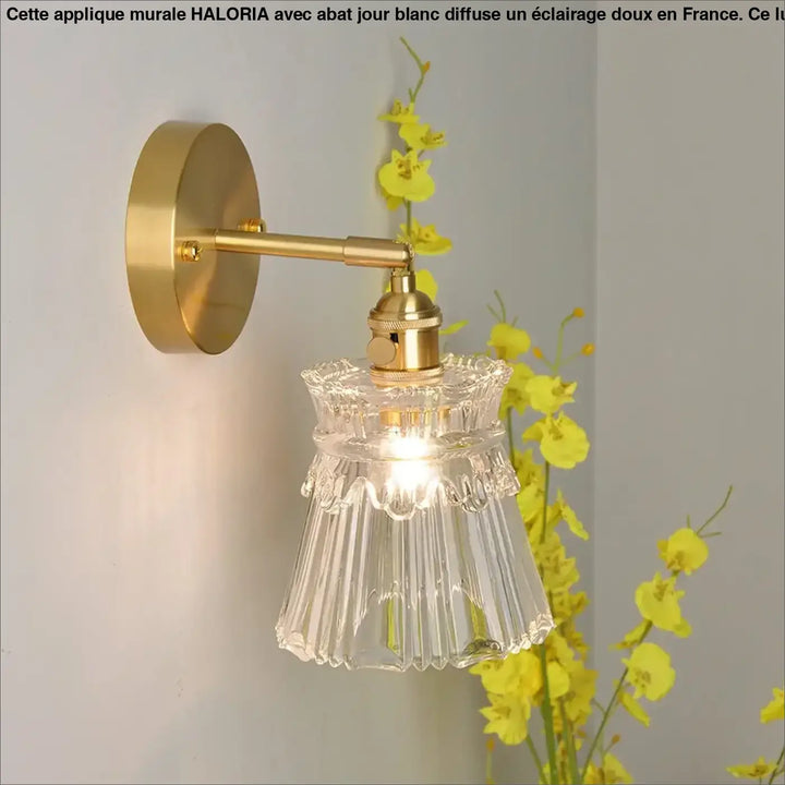 Applique Murale En Pate De Verre De Style Tulipe Or