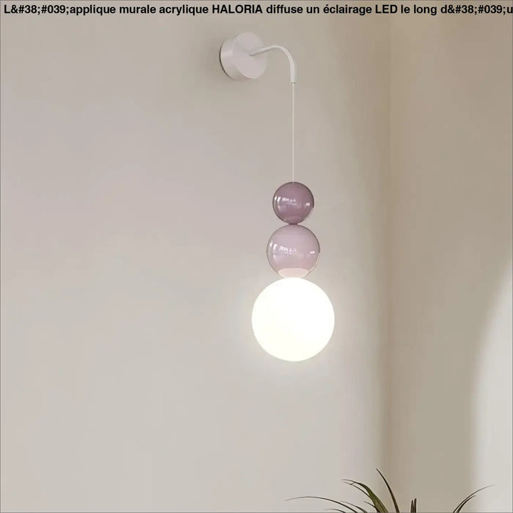 Applique Murale Acrylique À 3 Boules Violet Gris Blanc Marron