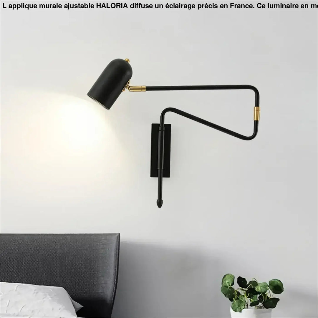 Applique Murale Ajustable avec Bras Articulé Doré