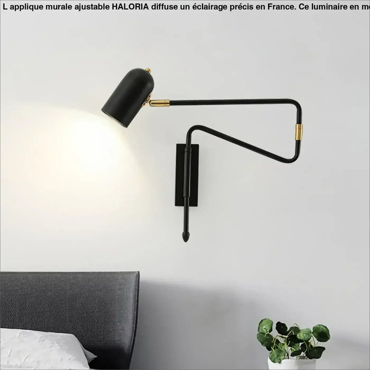 Applique Murale Ajustable avec Bras Articulé Doré
