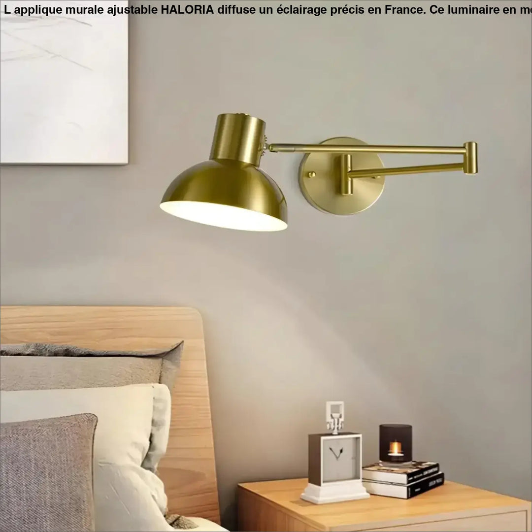 Applique Murale Ajustable avec Bras Articulé Doré