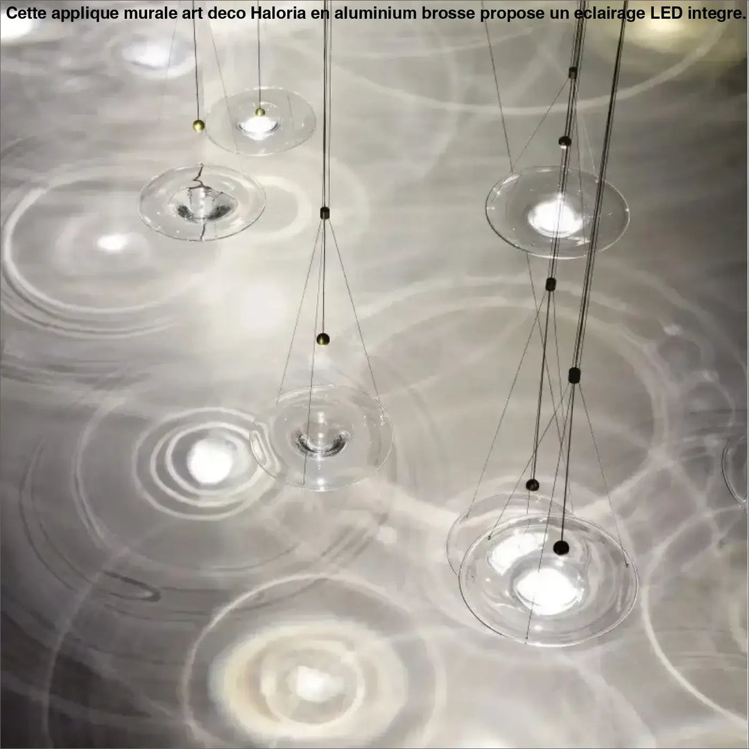 Suspension luminaire moderne led en aluminium et verre