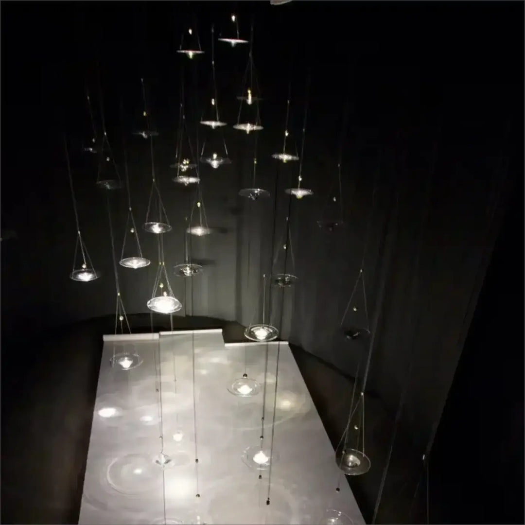 Suspension luminaire moderne led en aluminium et verre