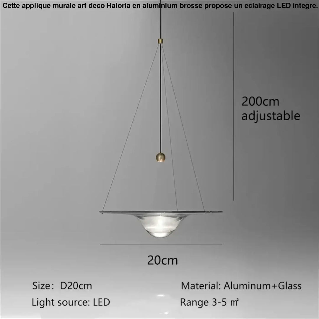 Suspension luminaire moderne led en aluminium et verre