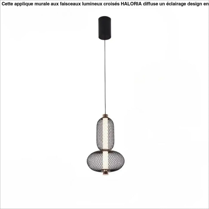 Modern lampe suspendue vakio en maille noire avec fixation cylindrique et accents cuivre pour éclairage intérieur