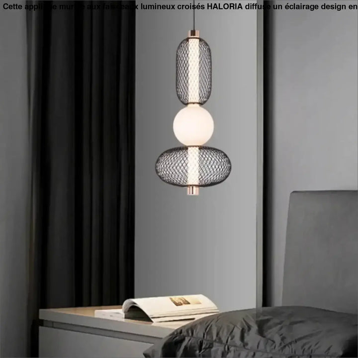 Suspension luminaire vako avec lampes suspendues modernes en maille noire et sphères en verre dépoli à accents laiton