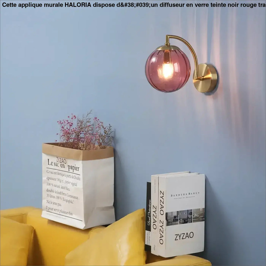 Applique Murale Avec Boule En Verre Teinté Élégant