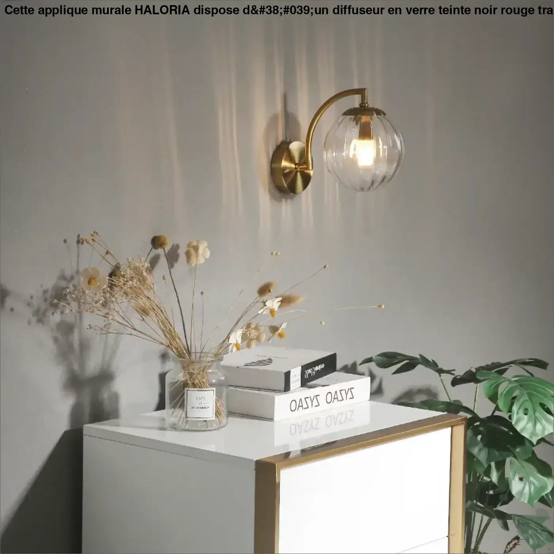 Applique Murale Avec Boule En Verre Teinté Élégant