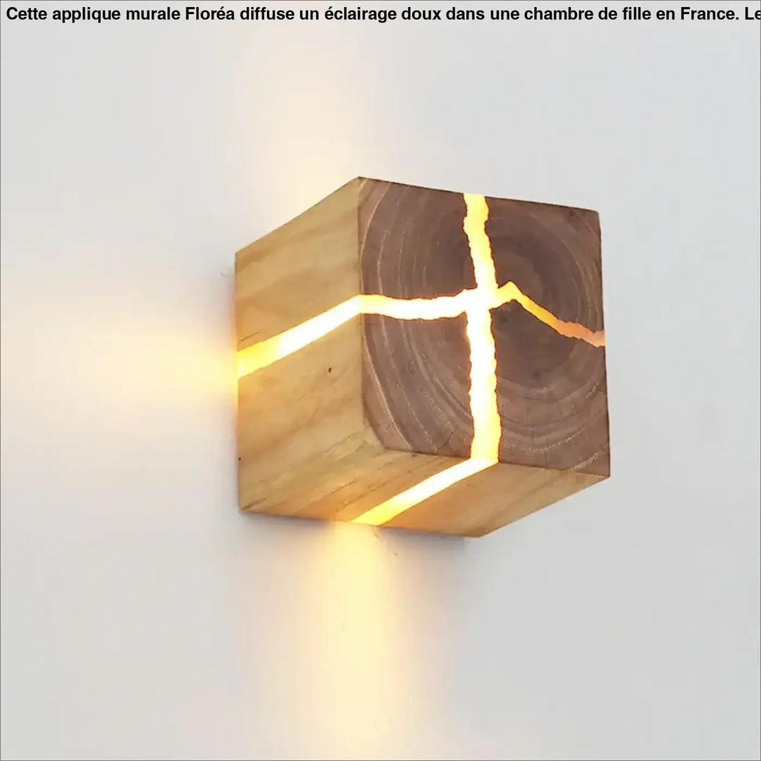 Applique Murale LED En Bois Fissuré Style Naturel Contemporain