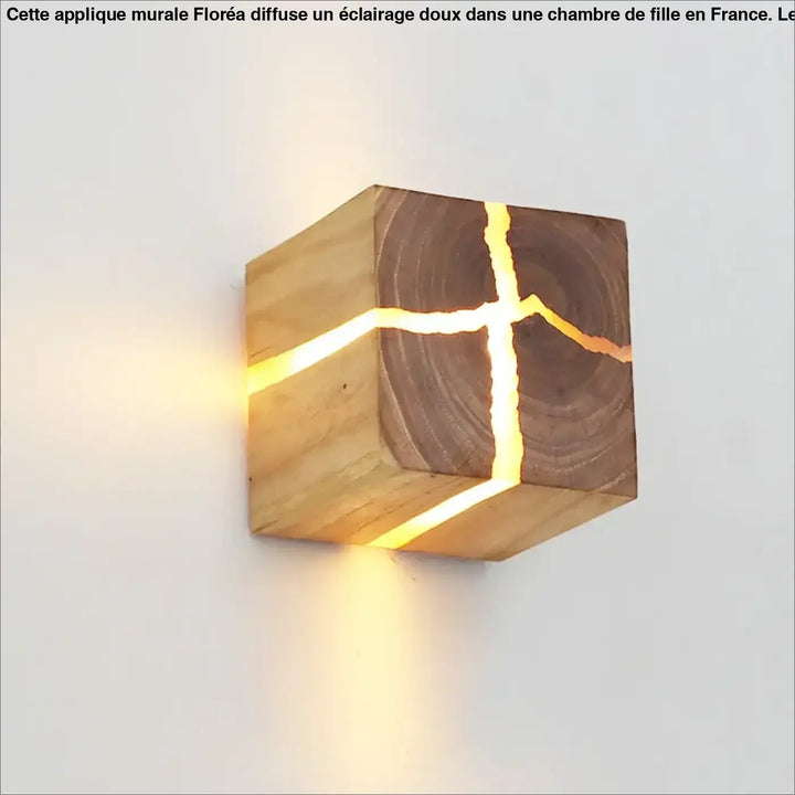 Applique Murale LED En Bois Fissuré Style Naturel Contemporain