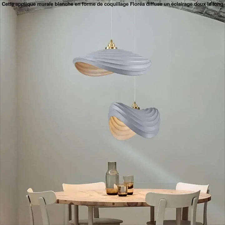 Suspension luminaire moderne formes galets blanc design