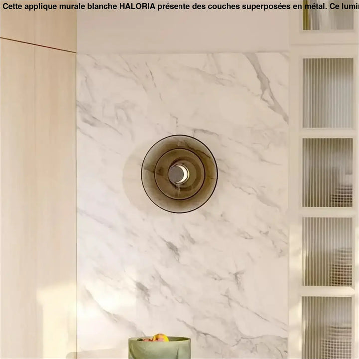 Applique murale gris ambre ronde au style néo rétro

