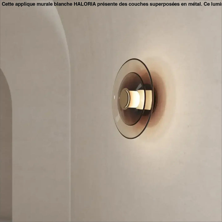 Applique murale gris ambre ronde au style néo rétro

