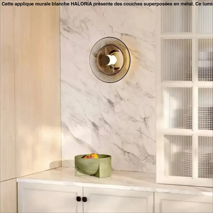 Applique murale gris ambre ronde au style néo rétro

