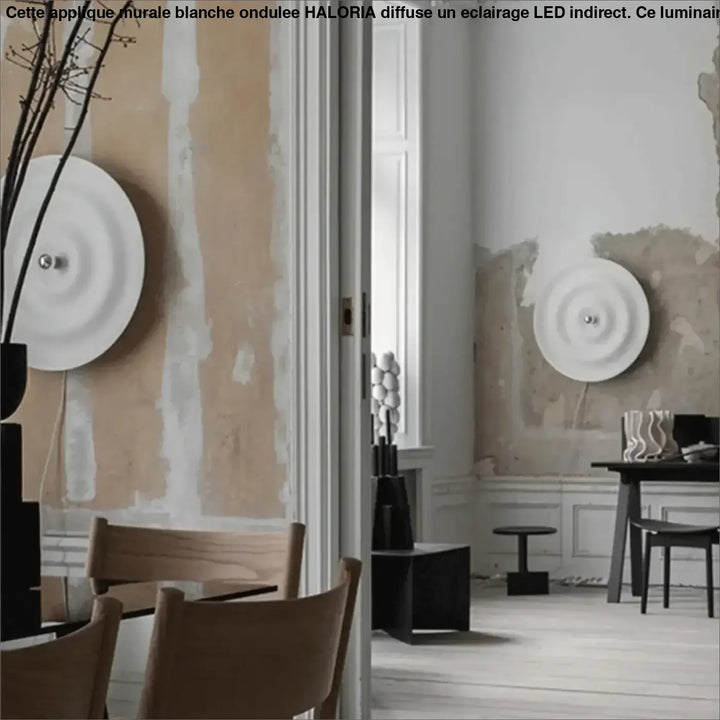 Applique Murale Blanche Ondulée En Aluminium Moderne