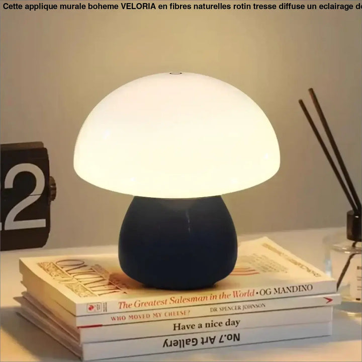 Lampe de table design champignon coloré style rétro chic