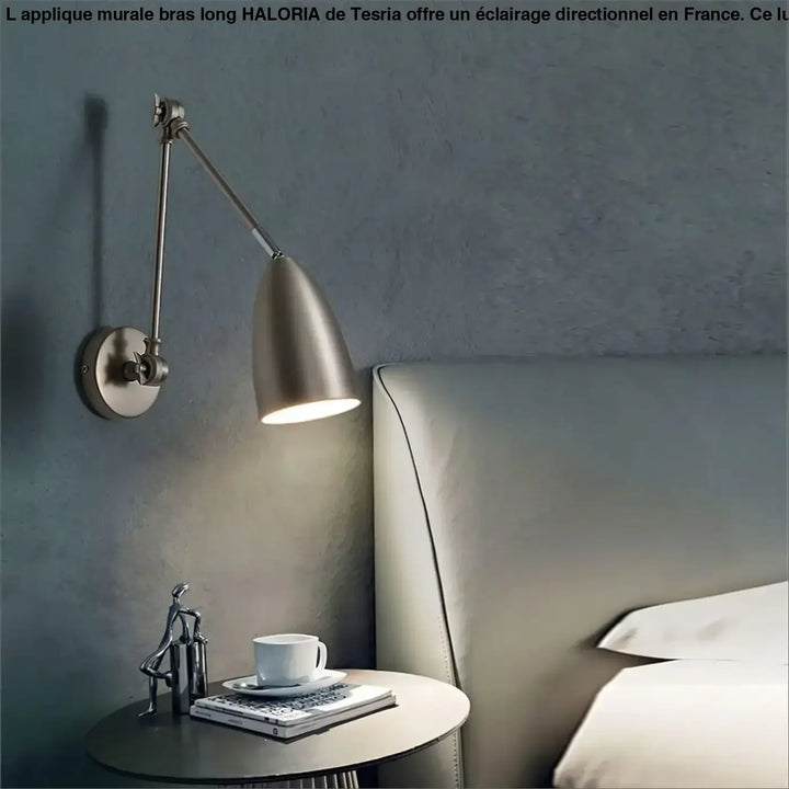 Applique Murale Bras Long En Aluminium Blanc Style Moderne